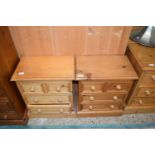 Pair of pine bedside cabinets, each 48cm wide