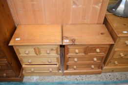 Pair of pine bedside cabinets, each 48cm wide