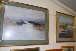 After Arthur Streeton, two coloured prints, Australian landscapes