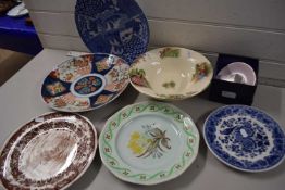 Quantity of mixed ceramics to include plates, bowls, Crown Ducal etc
