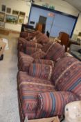 Three piece sofa and two armchairs