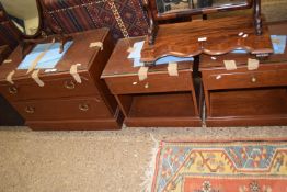 Pair of modern bedside cabinets and a similar two drawer chest (3)