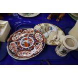 Quantity of mixed ceramics to include an Imari style plate, tea wares and others