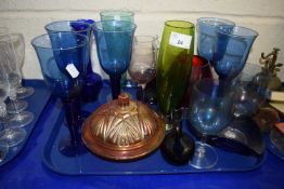 Mixed lot of coloured glass ware