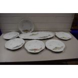 Set of Limoges fish plates and a fish platter