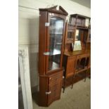 Two piece corner display cabinet