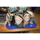 Henry VIII Royal Doulton character jug together with six wives