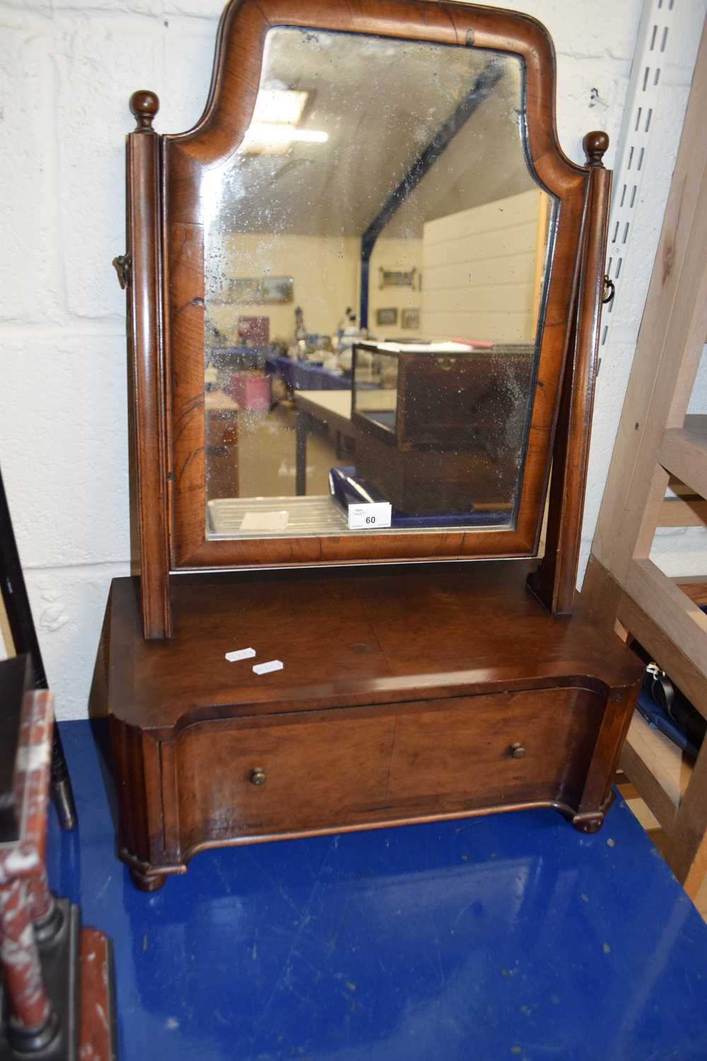 Mahogany dressing table mirror with drawer below