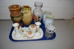 Mixed lot of ceramics to include a dressing table set, vases etc