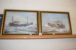A pair of fishing scenes by K W Hastings, oil on board, framed