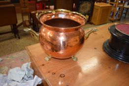 Beaten copper and brass coal bucket