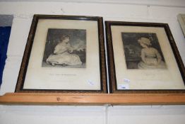 Pair of hand tinted engravings, The Age of Innocence and Simplicity, framed and glazed