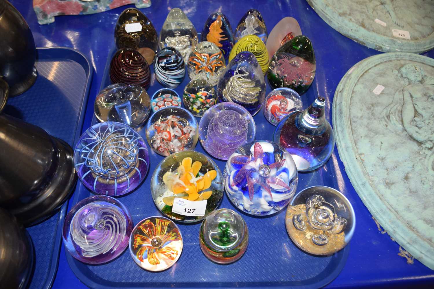 Quantity of glass paperweights