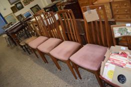 Set of four William Lawrence mid Century teak dining chairs