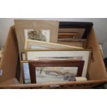 Box of assorted prints and pictures