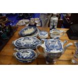 Quantity of assorted blue and white ceramics