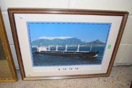 SHIPPING INTEREST - PHOTOGRAPHIC PRINT 'SAF MARINE BULK CARRIER CAPE INFANTA OFF TABLE BAY, CAPE