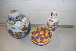 20th Century Chinese ginger jar and cover together with other items