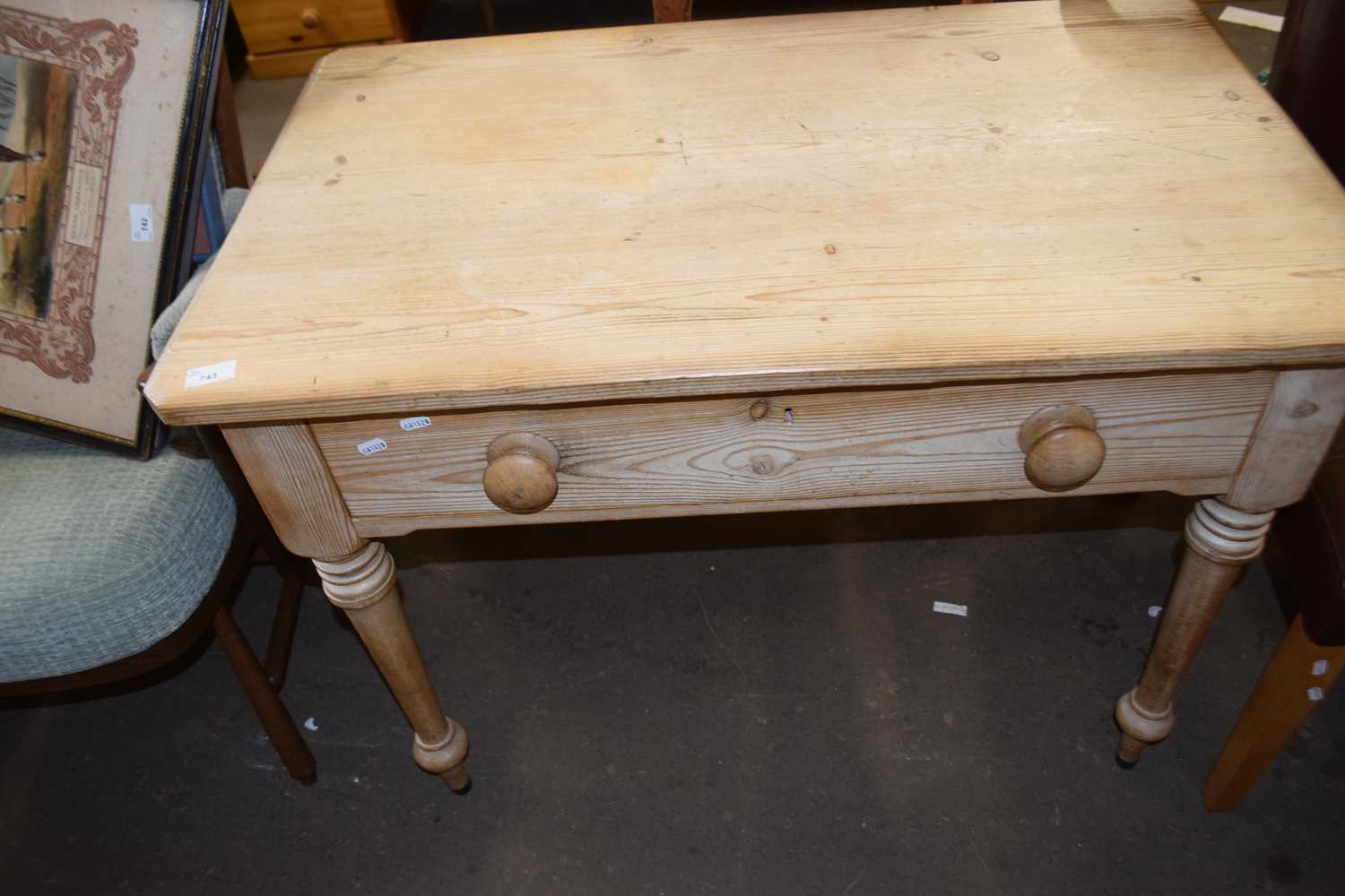 Pine side table with drawer below, 100cm wide