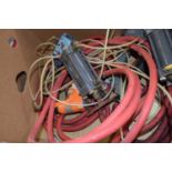 Box containing cables and various pumps