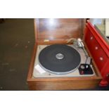 Wooden cased Garrard record player deck