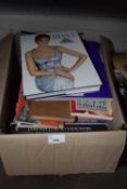 Further box of books, one on Princess Diana, Her Life and Fashion