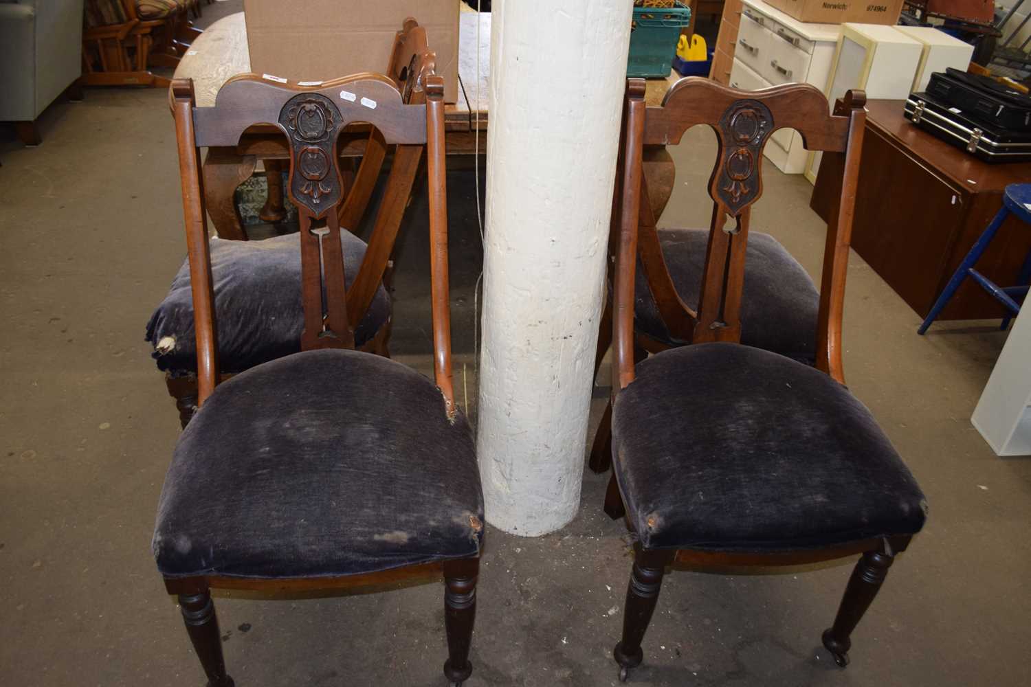 Set of four late Victorian dining chairs