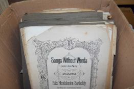 Box containing a quantity of music song books