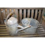 Galvanised watering can and mop bucket (2)