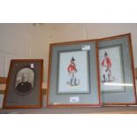 Victorian framed photograph and two prints of military figures