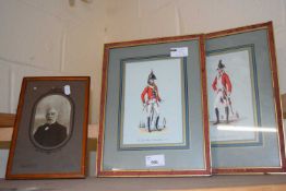 Victorian framed photograph and two prints of military figures