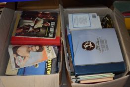 Box of books and magazines mainly on film reviews and titles