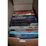 Box of hardback books on royalty and movie stars