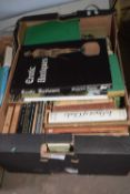 Box of books on antiques and other subjects including book on erotic antiques