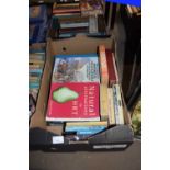 Box of books, Spanish Dictionary, Cambridge Historical Encyclopaedia etc