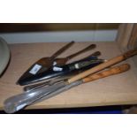 Quantity of plated wares, carving knife, shoe horn etc