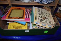 Box of books on needlework, quilting etc