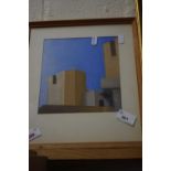 Pastel of an architectural scene by Derek Rae