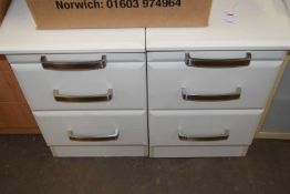 Pair of white finish bedside cabinets