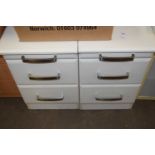 Pair of white finish bedside cabinets