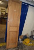 Pair of pine panelled doors, each approx 51cm wide, 205cm high