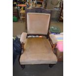 Late Victorian mushroom upholstered armchair