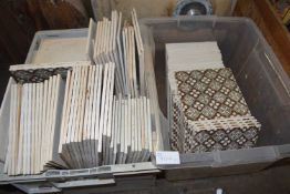 Two boxes of brown patterned tiles and other similar