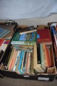 Box of books, some topographical and others