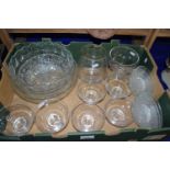 Box containing quantity of glass ware, fruit bowls, smaller dessert bowls etc