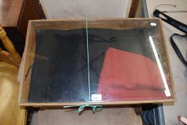 Glazed table top display cabinet, 62cm long