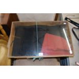 Glazed table top display cabinet, 62cm long