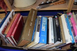 Box of books, some on heraldry and soft dolls and History of the Paston Family