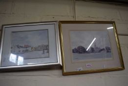 Two reproduction prints of local scenes