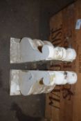A pair of cream painted wooden corbels